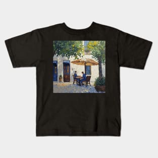 Cafe | Post-impressionist painting style Kids T-Shirt
